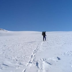 Esquí de travesía en los DOLOMITAS de BRENTA y Adamello, subida, Tribbuu